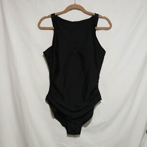 Aqua‎ Green One Piece Swimsuit High Neck Open Back L